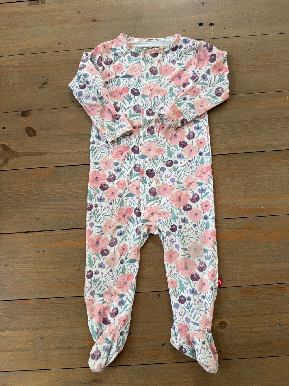 Magnetic Me Bamboo Floral Footed Sleeper - 6-9 Months